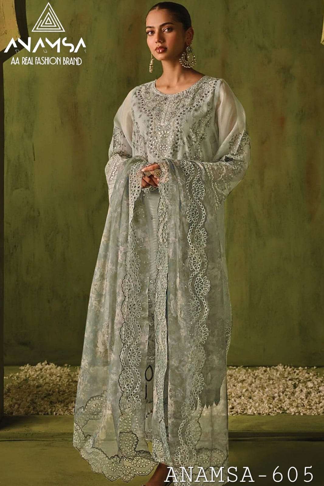 D No -605 Semi Stitched by Anamsa